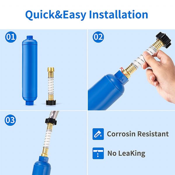 Filtre à eau en ligne 3 en 1 pour camping-car extérieur - 80R01H