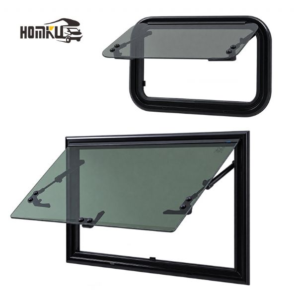 Fenêtre à projection en verre trempé pour camping-car avec store plissé - 70A59N